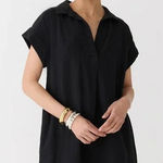 J.Crew V-Neck Shirt-Dress in Soft Gauze Black Size Small Summer 2023 Lightweight Photo 0