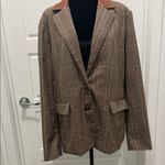Steve Madden Oversize  Tan Plaid Women's Blazer Photo 9