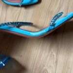 Amina Muaddi  Gilda Crystal-Embellished Blue Heel Photo 5