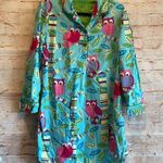 Nick & Nora Nick Nora flannel sleep shirt pullover owl Small Photo 0