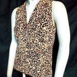 Rafaella  Brown & Tan Leopard Tank Top (S) Photo 0