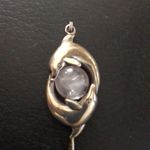 Vintage Harmony Healing LOVE Dolphins Sterling Silver Pendant Rose Quart MCM 2.5 Photo 5