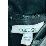 Chico's NEW Faux Leather Cutwork Hem Trousers Curvy Black Size 16 XL Photo 6