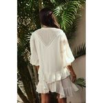 Free People  Sachi Long Sleeve Ruffle Minidress in Ivory Size Small Photo 12