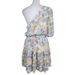 WAYF  One Shoulder Floral Chiffon Mini Dress NWT Size Medium Wedding Guest Dress Photo 1