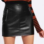 SheIn Black Leather Mini Skirt Photo 0