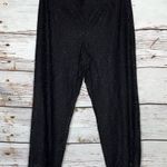 Isaac Mizrahi Live! Size XL Black Floral Lace Overlay Pull On Wide Leg Pants Photo 0