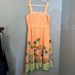 Talbots NWT Peach Linen Maxi Dress Sunset Horizon Tropical Size 14 Resort Summer Photo 7