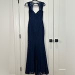 Lulus  Rosetta Gown Lace Mermaid Sleeveless Sweetheart Neck Blue Maxi Dress Small Photo 5