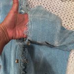 Lavender Brown New WOMENS  Sky Blue Frayed Cardigan shoulder pad small/Med Photo 10