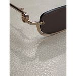 Gucci  GG Upside Down Rectangular Sunglasses in Gold New Womens Sunnies Photo 6