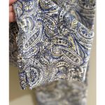 Talbots  Blue Paisley Print Perfect Crop Pants Petite Size 6 Photo 2