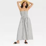Universal Threads Universal Thread Gray and White Striped Strapless Tube top Maxi Dress size Large Photo 1