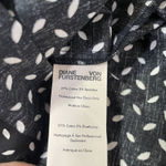 Diane Von Furstenberg  Women's Collarless Shirt Button Up Black Dot Top P Photo 6