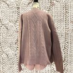 Lucky Brand Women's Light Pink Cable Knit Sweater Photo 2