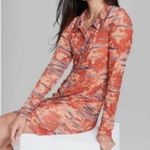 Wild Fable  Sheer Button-Up Ruched Front Dress‎ Beach Pool Cover-Up Size Medium Photo 0