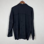 Made In Italy Jacket Topper Womens Large Black Eyelet Button Up Frayed Trim Edgy Photo 9