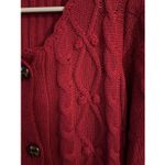 Women's Red Cardigan Sweater‎ Medium Cherry Red Country Grannycore Photo 7