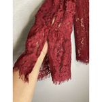 Rose + Olive Top Women XL Red Bell Sleeve Floral Lace Scalloped Romantic Boho Photo 1