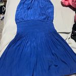 Ramy Brook  Royal Blue Sleeveless Audrey Midi Dress Small Smocked Waisted Photo 10