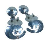 Cat Kitten Kitty Cat Silver Color Metal Pierced Earrings Dangle Wiggles Photo 0