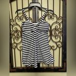 Avid Love black/white striped 2 piece adjustable spaghetti strap tankini Photo 5