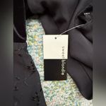 Vintage 90s NOS Sweet Blondie sheer velvet lace front boho blouse, size large Black Photo 3