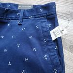 Talbots Relaxed Chinos Anchor Print Navy Blue Ankle Length Womens 6 Photo 4