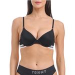 Tommy Hilfiger Microfiber Padded Push Up Bra in Black Size 34C Photo 3