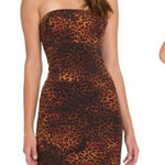 Black Halo Dress Women 0 Brown Black Leopard Print Strapless Sheath Jackie Photo 0
