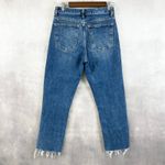 Topshop  Womens Straight Leg Jeans 28 Cropped Raw Hem Clean Girl Light Grunge Photo 3