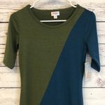 LuLaRoe  Julia Midi Dress moss Green cornflower blue dress Women’s Size XS NWT Photo 2