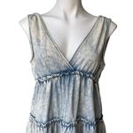 Entro  Acid Washed Sleeveless Tiered Babydoll Denim Dress Photo 8