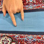 Farm Rio Blue Red White Paisley Collared Button Up Shirt Ruffle Mini Dress sz L Photo 6