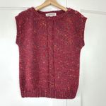 Karen Scott Collections Sweater Vest Medium Red Cable Knit Sleeveless Top Photo 4