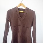 Lole  women’s chocolate brown athleisure v neck long sleeve top Photo 1