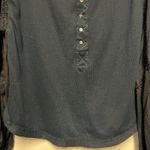 Free People  Light Magic Womens Sweater Medium Cotton Henley Puff Sleeve Boho Photo 4