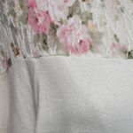 Forever 21  cream floral lace contrast dolman sweatshirt size medium Photo 1