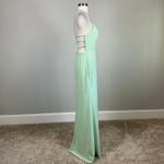 AQUA  Backless Beaded Long Halter A-Line Evening Gown Green Size 8 Formal Dress Photo 3