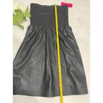 Commando ‎ Black Faux Leather Smocked Strapless Dress S/M Photo 6
