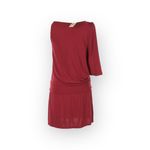 Haute Hippie new ஐ Deep V Asymmetrical Shoulder Draped Mini Dress ஐ Scarlet ஐ Photo 6