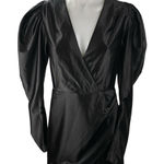 Rotate Black Silky Satin V Photo 0
