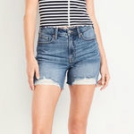 Old Navy  High-Rise OG Straight Denim Distressed Button Fly Jean Shorts Size 12 Photo 0