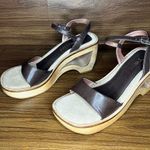 Two Lips brown leather platform wooden sandals Women’s 6 M Photo 0