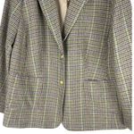 Talbots Classic Shetland Wool Blend Houndstooth Blazer Green Size 20W Photo 6