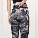 Lululemon Time To Sweat Crop 23” Leggings Azurite Poppy Coral Multi Sz 6 Rare Photo 2