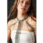 Free People  Bohemian Beaded Festival Baez Body Chain Mustard Paprika Statement Photo 11