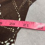 AA Studio AA 18W Brown Green Floral Print Side Ruched Faux Wrap Front Dress Photo 7