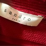 Sandro  Red Knit Long Sleeve Holiday Midi Dress Christmas size Medium Photo 6