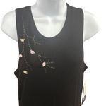 Ronni Nicole  Maxi Dress Black Sleeveless Floral Applique Knit‎ Size 8 Y2K Photo 0